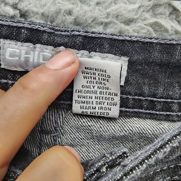 Chicos Jeans Womens 0 Short US 4 Petite Marquis Black Stretch Bootcut *GUC* - Picture 5 of 14